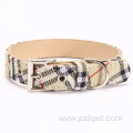 amazon products 2020 Scottish tartan classic red tartan PU leather twill dog chain for pets dog accessories